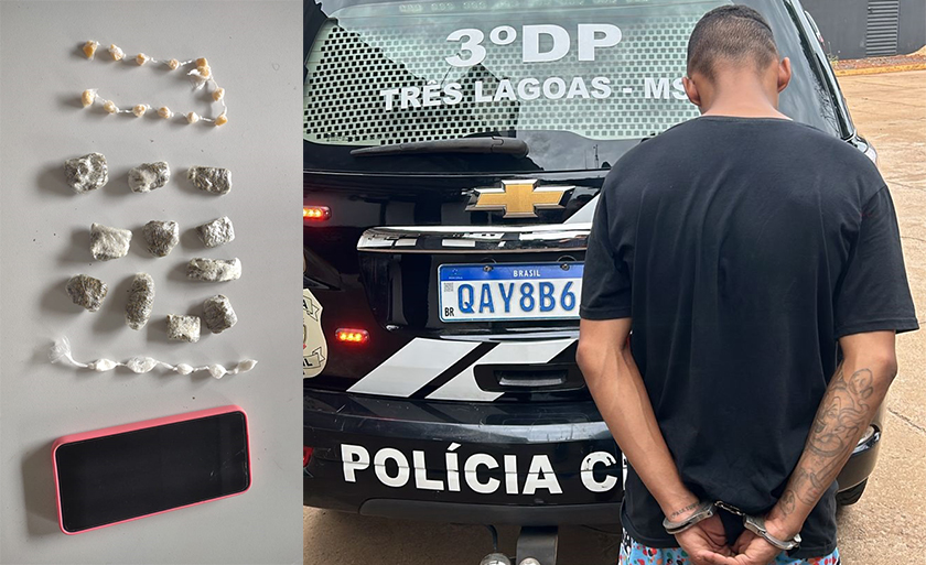 ‘Revoltado’ foi preso em sua casa com várias embalagens de drogas prontas para a venda